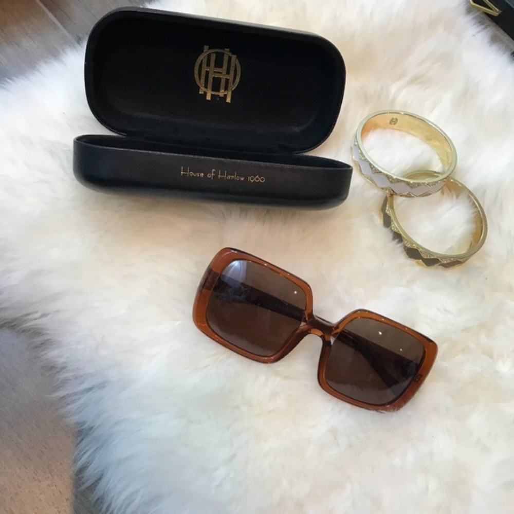 House Of Harlow Paula Light Brown Sunglasses NWT